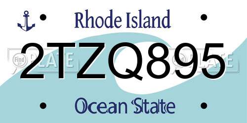 2TZQ895 Rhode Island License Plate