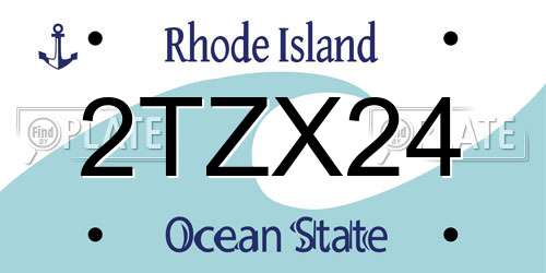 2TZX24 Rhode Island License Plate