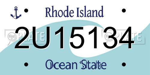 2U15134 Rhode Island License Plate