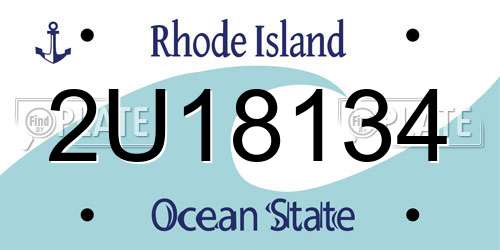 2U18134 Rhode Island License Plate
