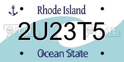 2U23T5 Rhode Island License Plate