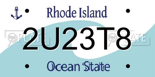2U23T8 Rhode Island License Plate