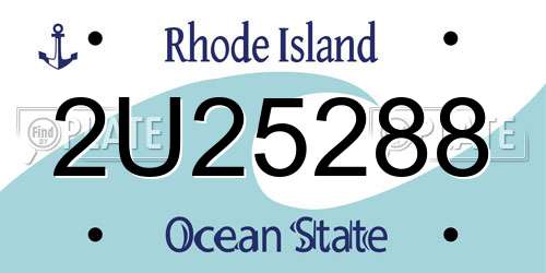 2U25288 Rhode Island License Plate