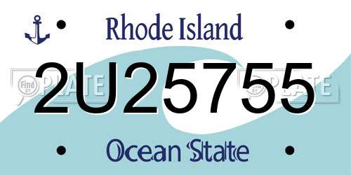 2U25755 Rhode Island License Plate