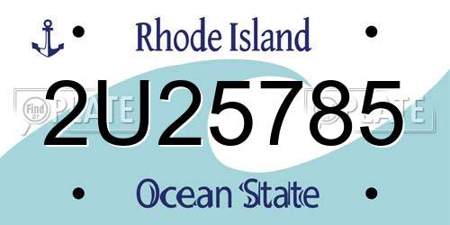 2U25785 Rhode Island License Plate