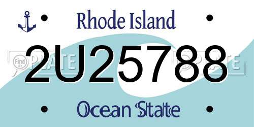 2U25788 Rhode Island License Plate