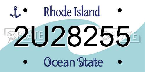 2U28255 Rhode Island License Plate