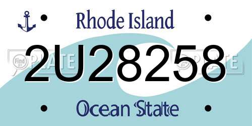 2U28258 Rhode Island License Plate