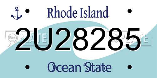 2U28285 Rhode Island License Plate