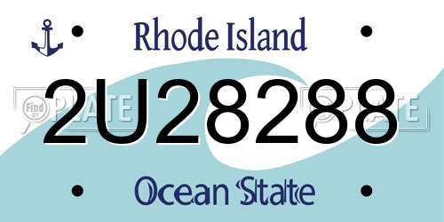 2U28288 Rhode Island License Plate