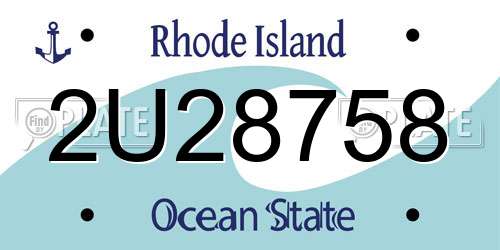 2U28758 Rhode Island License Plate