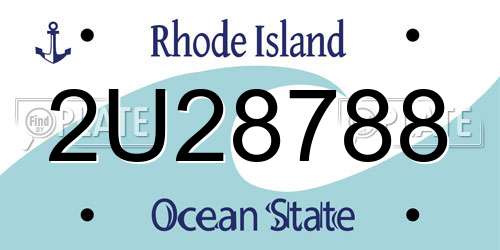 2U28788 Rhode Island License Plate
