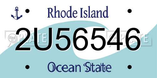 2U56546 Rhode Island License Plate