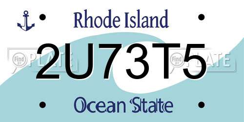 2U73T5 Rhode Island License Plate