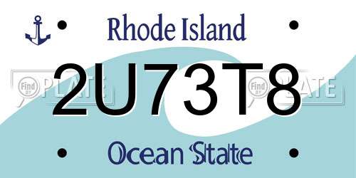 2U73T8 Rhode Island License Plate