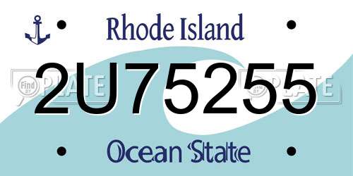 2U75255 Rhode Island License Plate