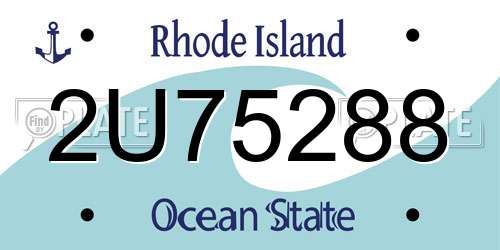 2U75288 Rhode Island License Plate