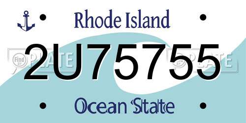 2U75755 Rhode Island License Plate