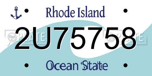 2U75758 Rhode Island License Plate