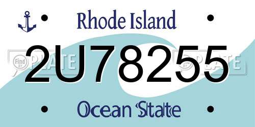 2U78255 Rhode Island License Plate