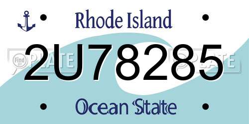2U78285 Rhode Island License Plate