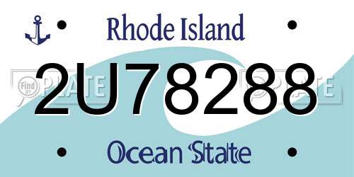 2U78288 Rhode Island License Plate