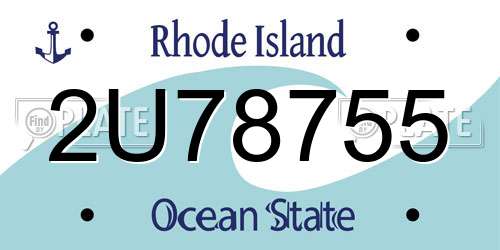 2U78755 Rhode Island License Plate