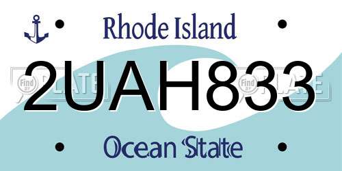 2UAH833 Rhode Island License Plate