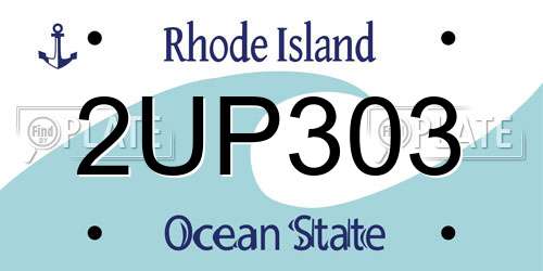 2UP303 Rhode Island License Plate