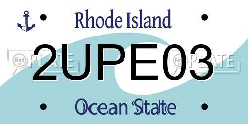 2UPE03 Rhode Island License Plate
