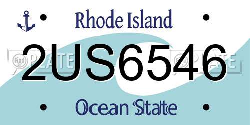2US6546 Rhode Island License Plate