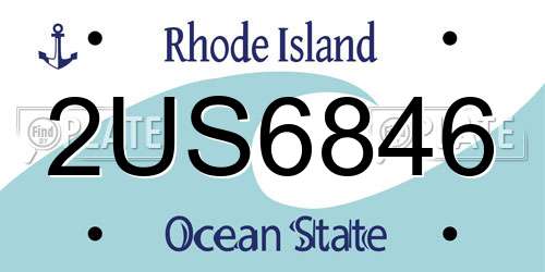 2US6846 Rhode Island License Plate