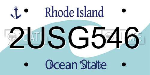 2USG546 Rhode Island License Plate