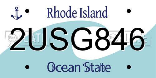 2USG846 Rhode Island License Plate