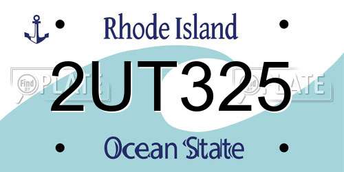 2UT325 Rhode Island License Plate