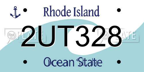 2UT328 Rhode Island License Plate