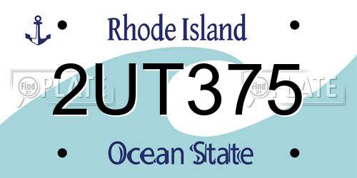 2UT375 Rhode Island License Plate