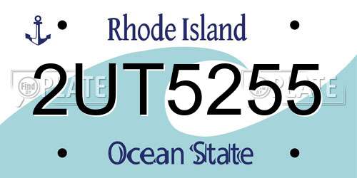 2UT5255 Rhode Island License Plate