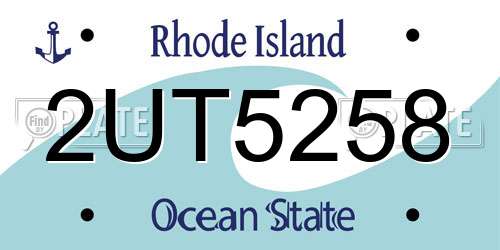2UT5258 Rhode Island License Plate