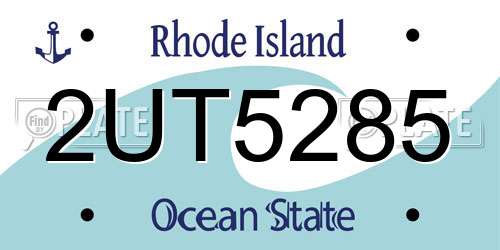 2UT5285 Rhode Island License Plate