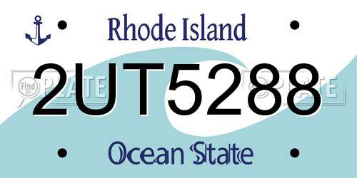2UT5288 Rhode Island License Plate