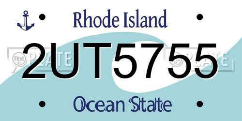 2UT5755 Rhode Island License Plate