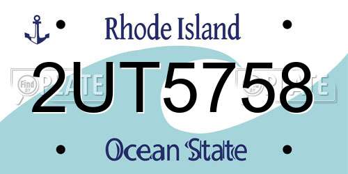 2UT5758 Rhode Island License Plate