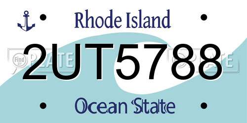 2UT5788 Rhode Island License Plate