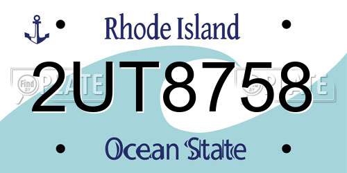 2UT8758 Rhode Island License Plate