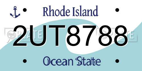 2UT8788 Rhode Island License Plate