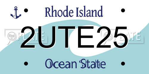 2UTE25 Rhode Island License Plate