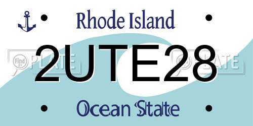 2UTE28 Rhode Island License Plate