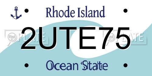 2UTE75 Rhode Island License Plate