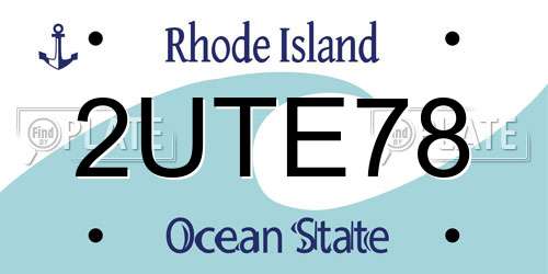 2UTE78 Rhode Island License Plate